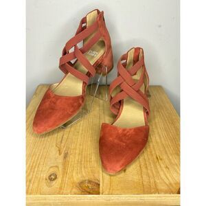 Eileen Fisher Red Suede Heels